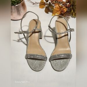 Kelly & Katie Silver Glitter Sandals